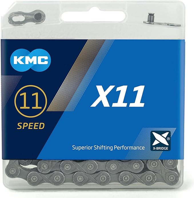 KMC X11 Chain, 11 speed, Grey/Grey, 118 links, each