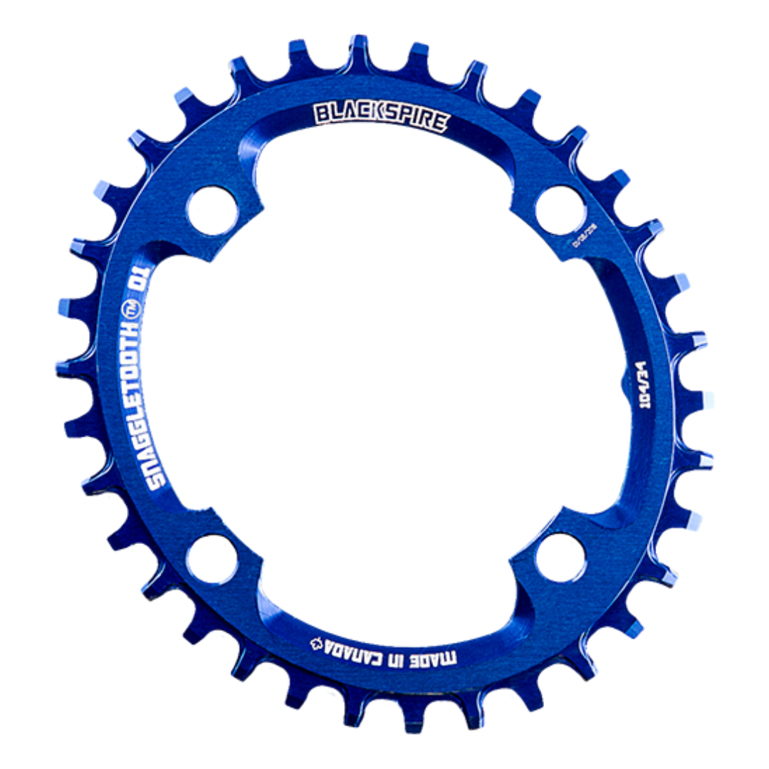Blackspire Snaggletooth N/W Oval 104mm BCD Chainring 32T, Blue