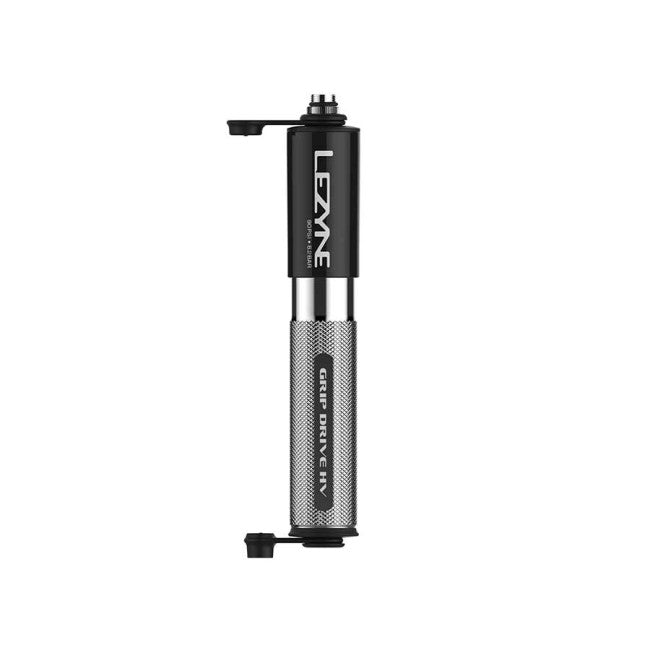 Lezyne, Grip Drive HV, pompe, mandrin à bascule ABS, 90 PSI, argent, S, 186 mm
