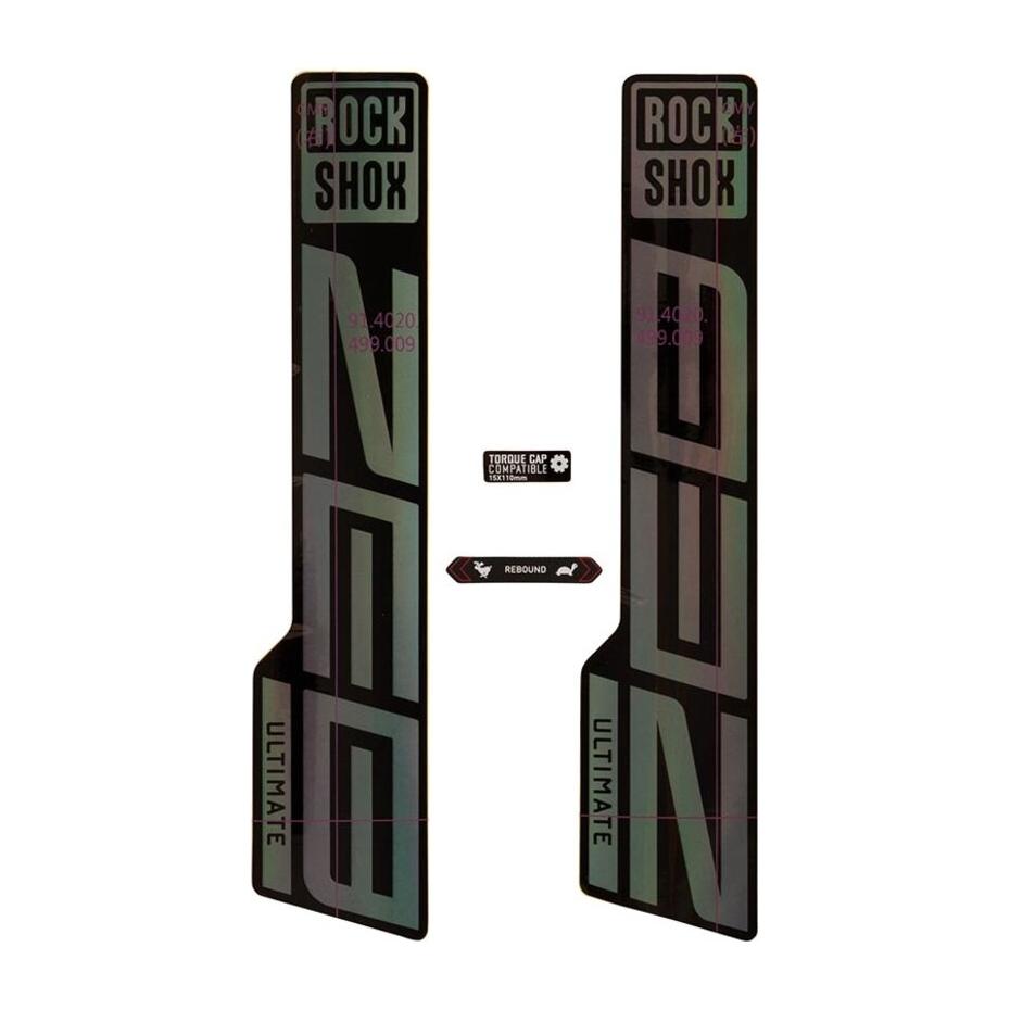 RockShox, ZEB Ultimate Decal Kit, Gloss Rainbow for Gloss Black Lowers