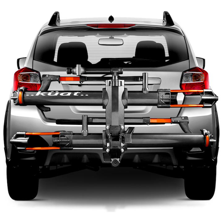Rack Attack Kuat NV 2.0 Hitch Bike Rack - 2-Bike, 2" Receiver, Metallic Gray/Orange