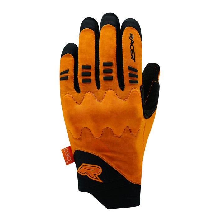 Racer Rock 3 Gloves orange/black back of hand