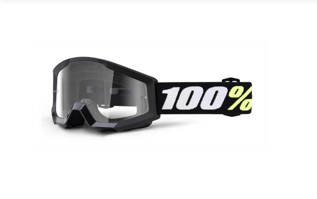 100% Strata Mini Youth Goggles Black, Clear Lens