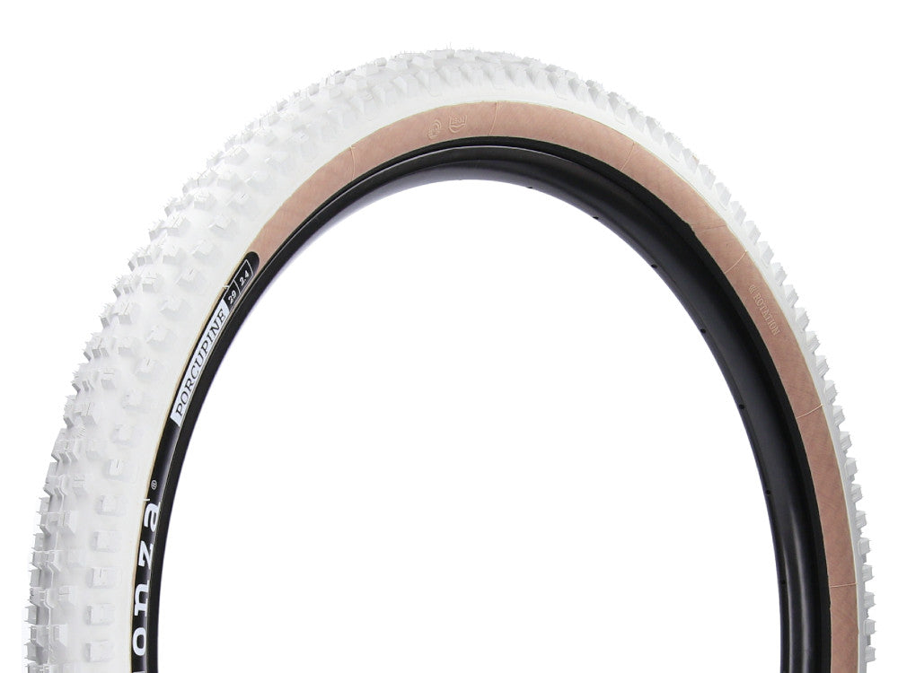 ONZA Porcupine Tire, 29" x 2.4", White with skin sidewalls