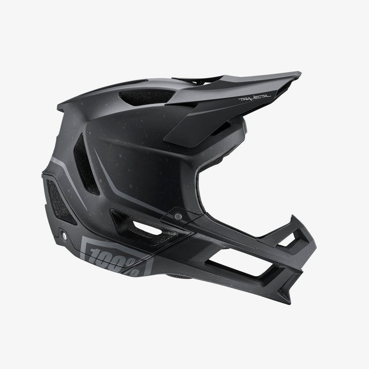 matte black 100% Trajecta Helmet Fildlock side view